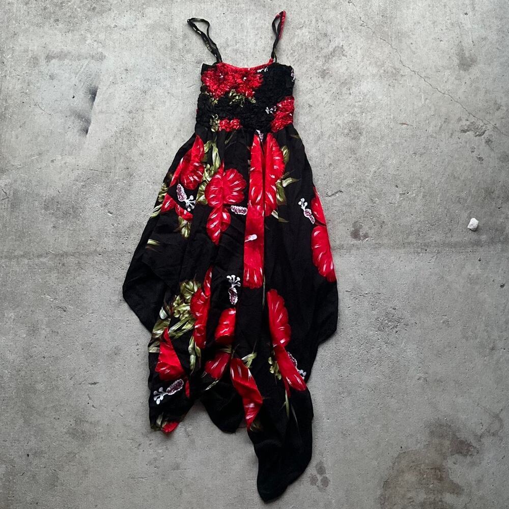 Asymmetrical hem summer maxi dress